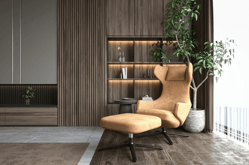 Commercial interior refit with custom wall finishes